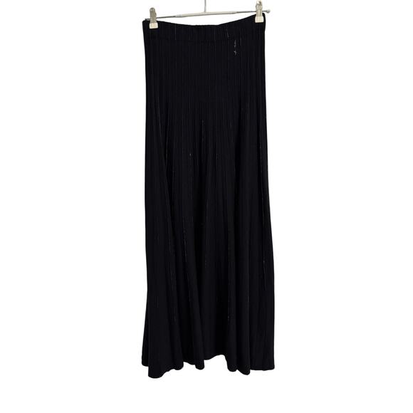 Jarbo Women's 2 100% Merino Wool Black White Flowy Maxi Skirt Witchy Whimsigoth - Picture 2 of 8
